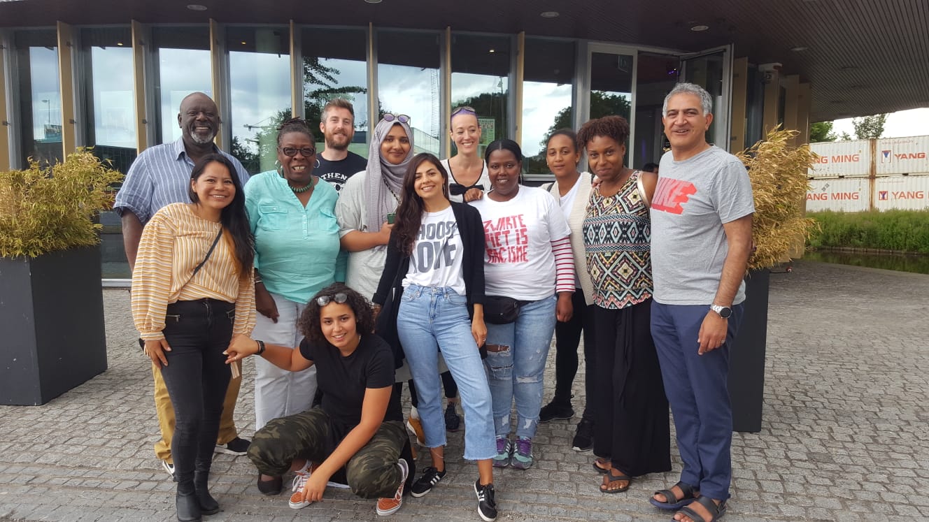 Goldsmiths students and staff (present and past)From the left: top – Michael Hamilton (a former lecturer on the Turning Point Programme), James MacGregor (student), Naomi Thompson (lecturer), Anabela Semedo (student); middle – Karina Estefania Cuji …